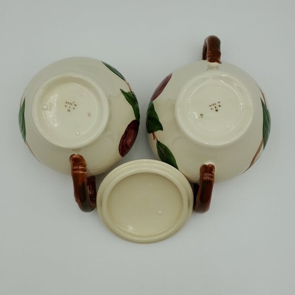 Franciscan Apple Creamer & Sugar Bowl with Lid - Picture 4 of 15